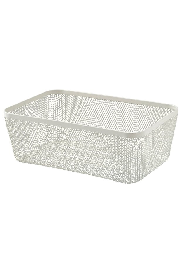 365+ Food storage basket, metal/white, 30 x 20 x 11 cm