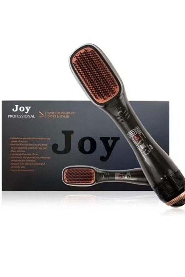 Joy Professional Hair Straightener Brush 2-in-1 | Hot Air Brush Styler | Fast Heating Ceramic Hair Comb | Anti-Frizz Straightening Tool