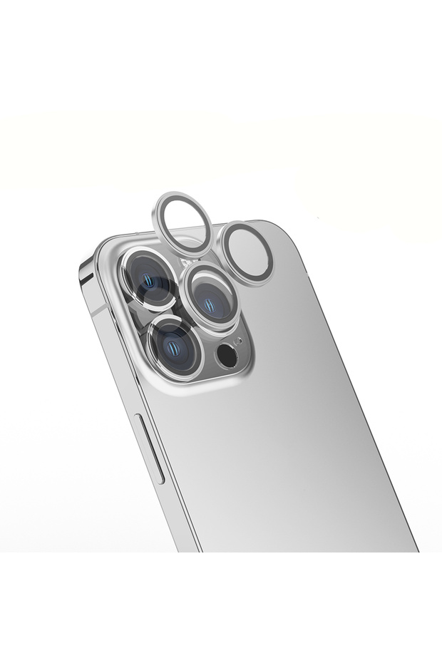 iPhone 14 Pro Max Compatible Camera Lens Protector Micro Glass T38354 - Silver