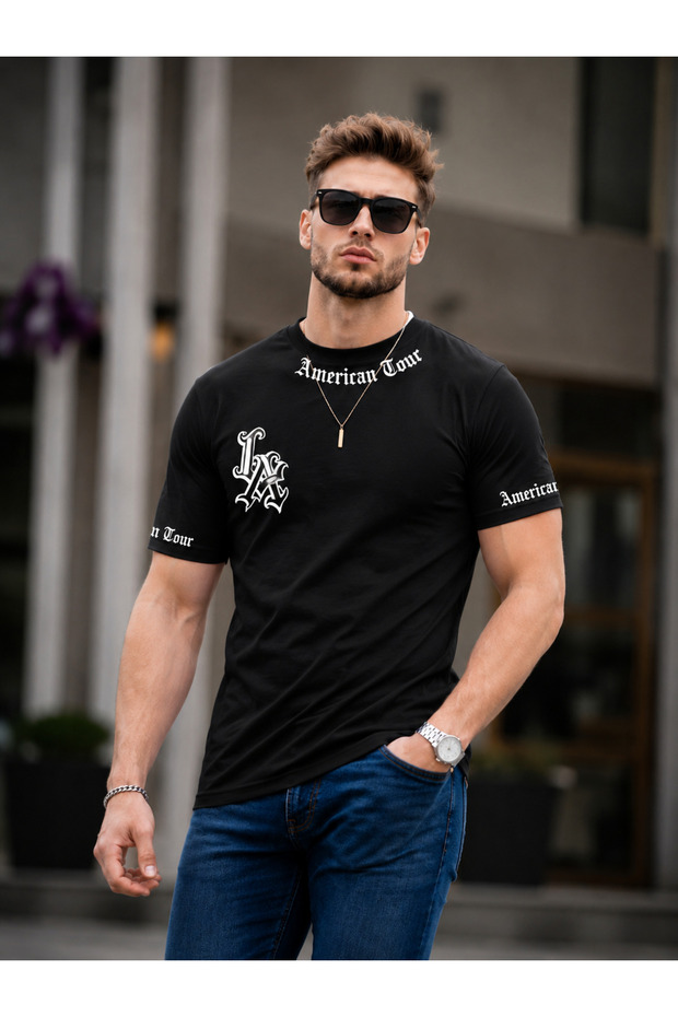 Product Name: Men's Oversize Printed White T-Shirt – American Tour