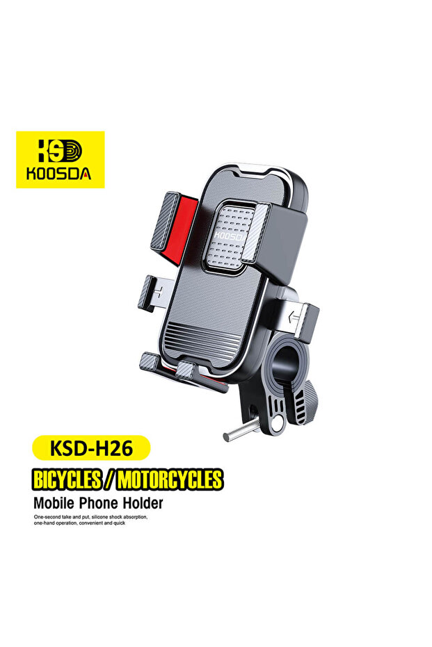 Heavy-Duty KSD-H26 Bicycle/Motorcycle Mobile Phone Holder – Stable & Shockproof