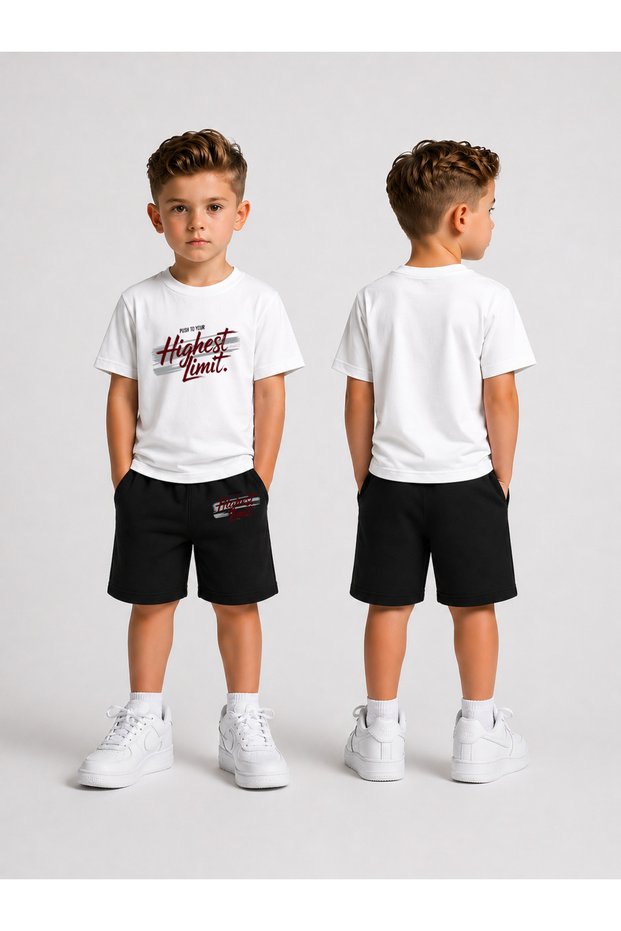 Children's T-Shirt and Shorts Set Printed Summer Cotton Comfortable Fit Boys' Sports Combination