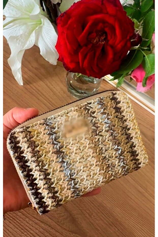 Wicker Wallet Knitted Stylish and Very Useful Wallet and Card Holder (Length 9 cm Width 14 cm)