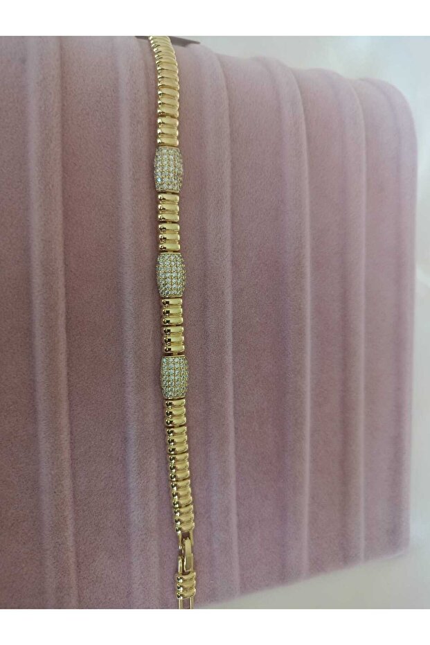 Three-Eyed Stone Detailed Steel Bracelet