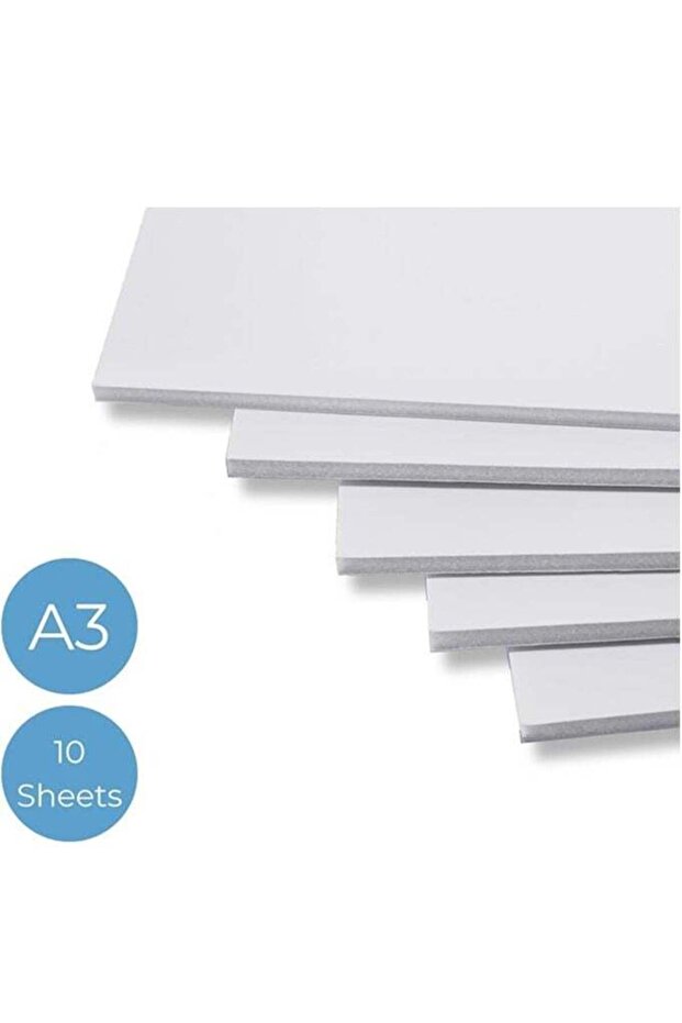 6-Piece A3 Foam Board, White 0.5mm Thickness, Display Board for Crafts & School Projects