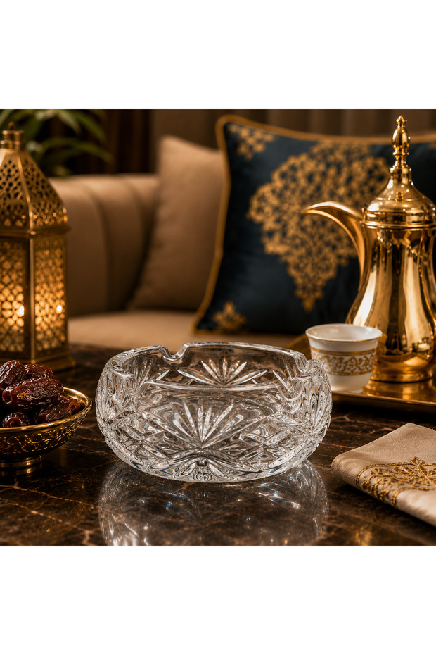 ✨ طفاية سجائر كريستال فاخر – تصميم أنيق بلمسات فاخرة 13 × 6 سم ✨