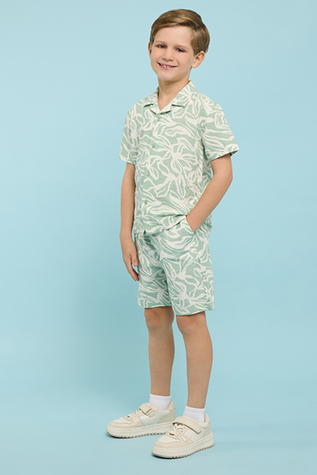 Patterned Shirt & Shorts Set - 2