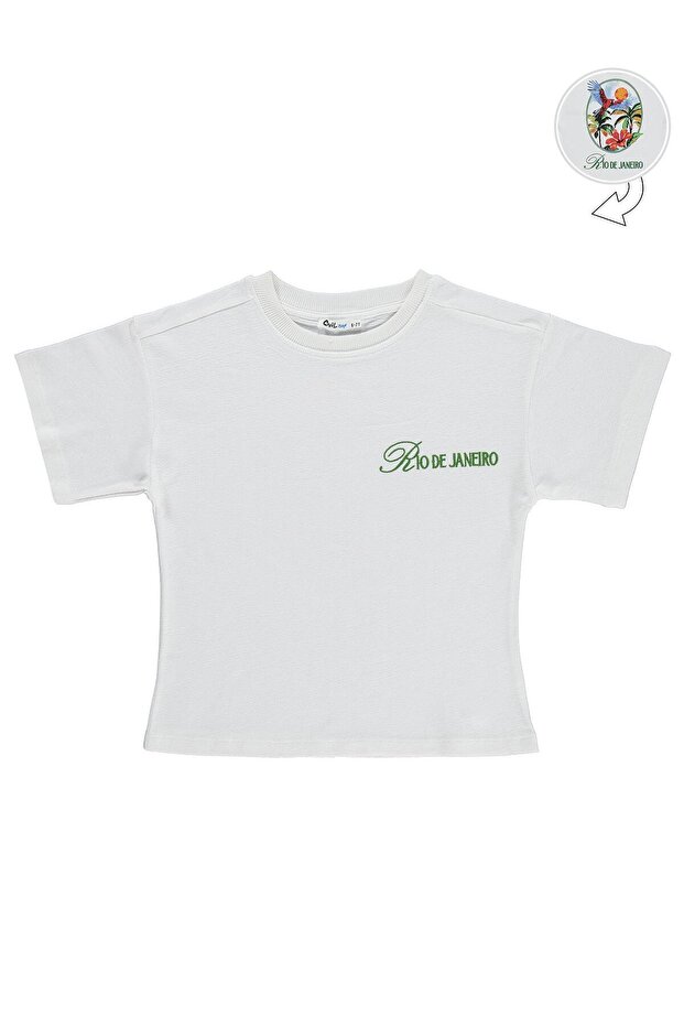 Bird Back Print T-Shirt for 6-9 Years Old - Off-White