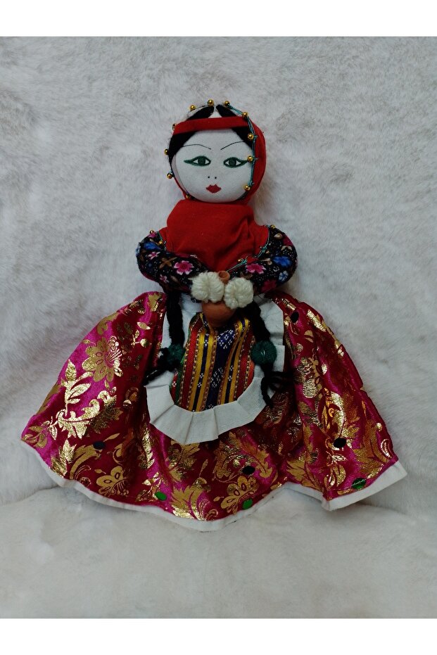 Geographical Marked Traditional "Carrying Water Test Stone" Handmade Cloth Doll B13B