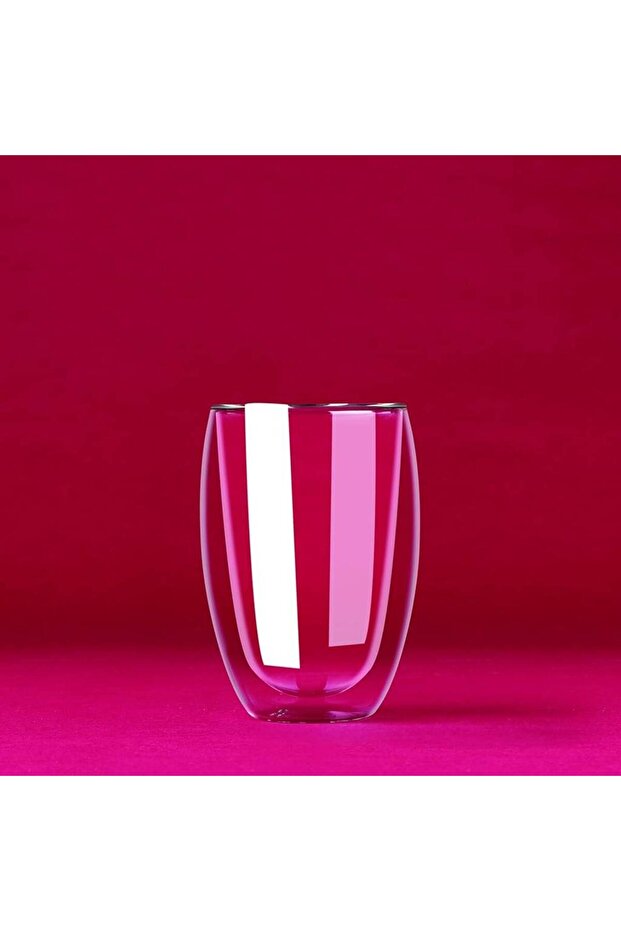 Heat Insulated Double Wall Glass Coffee and Soft Drink Cup 400 Cc