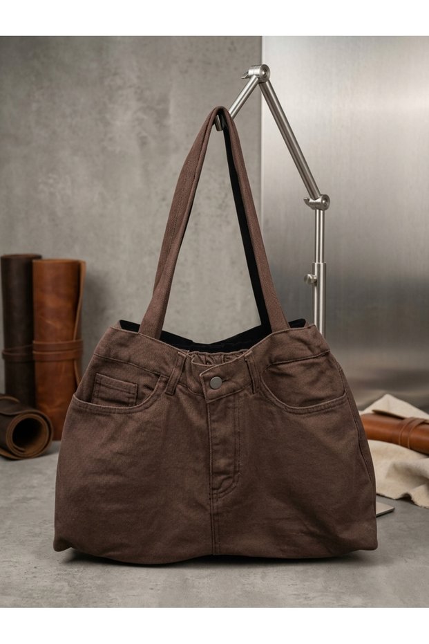 Women's Trendy Shoulder Strap Pants Model Jean Jeans Bag 45 cm Width / 31 cm Height