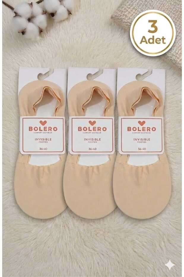 Bolero 3-Piece Laser Cut Invisible Ballerina Socks Set - Cotton, Non-Slip Gel Detailed
