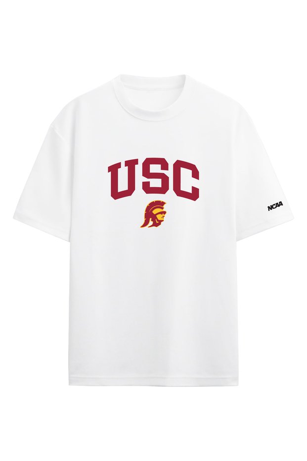 Usc Trojans Ncaa College American Football White Oversize T-Shirt