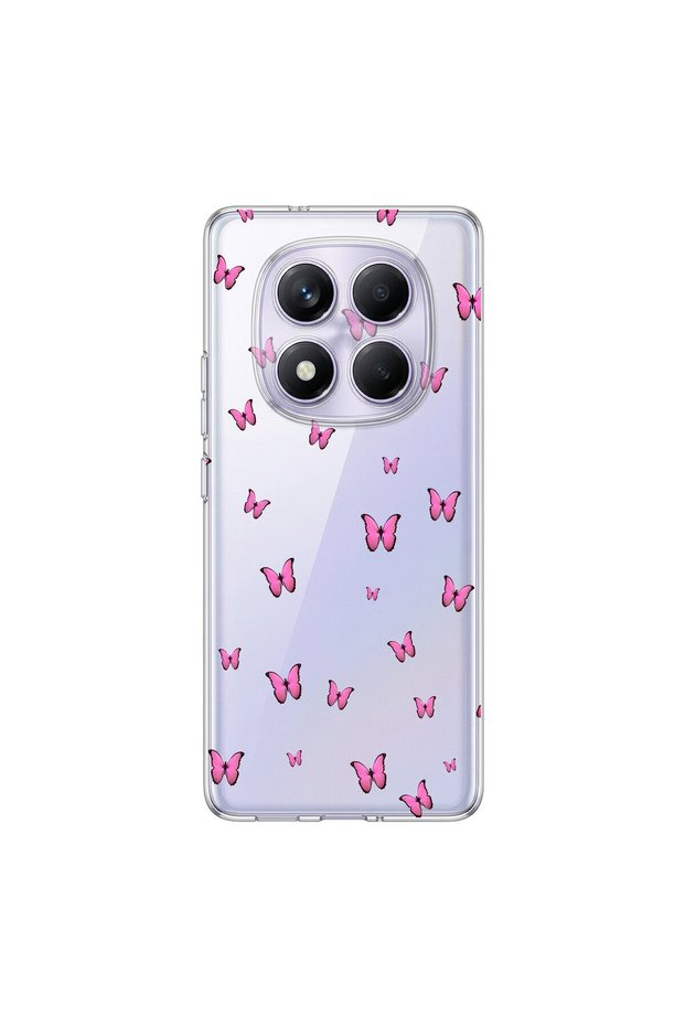 Redmi Note 14 Pro Compatible Butterfly 3 Design Transparent Case
