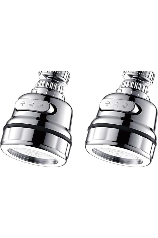 Movable Kitchen Sink Aerator 2 Pack - 360° Rotatable Faucet Sprayer Head Replacement for Bathroom