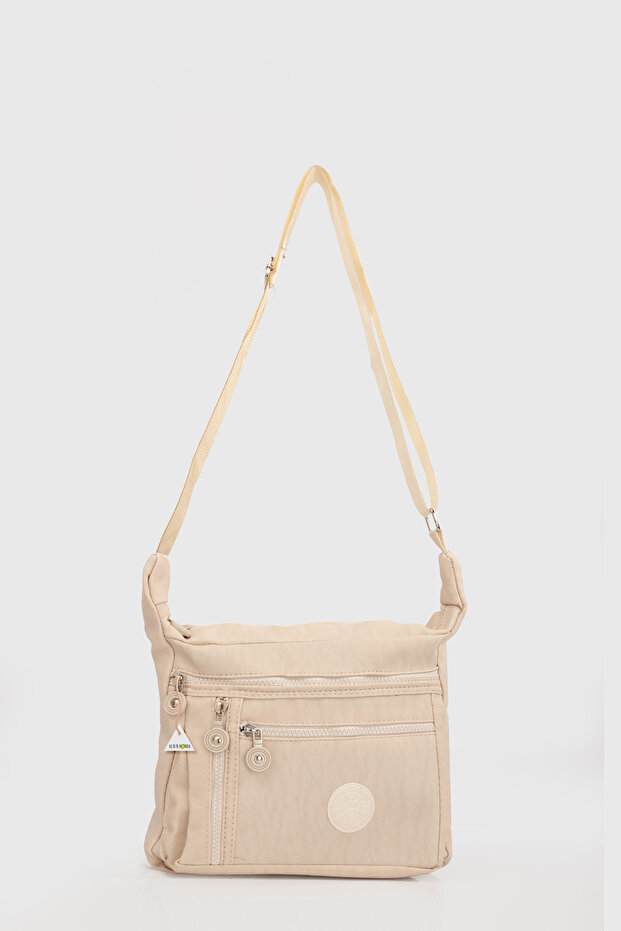 Women's Daily Crinkle Shoulder Bag Multi-Pocket Zippered Messenger Bag