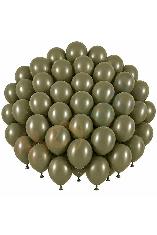Olive Color Latex Retro Balloon (30 cm) - 50 Pieces