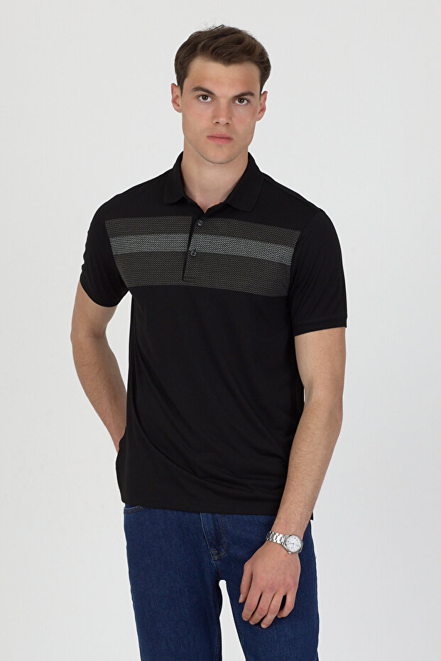 Polo Collar Cotton Pocketless Short Sleeve T-Shirt