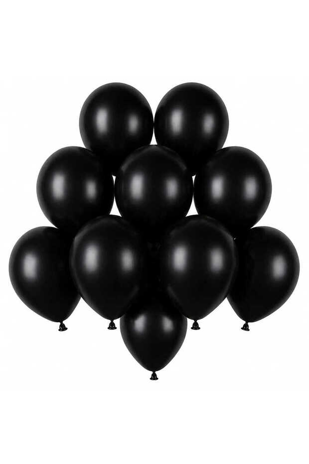 Black Color Latex Pastel Balloons (13 cm) - 10 Pieces