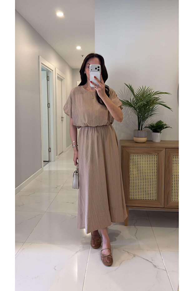 Bolex Beige Blouse Skirt Set