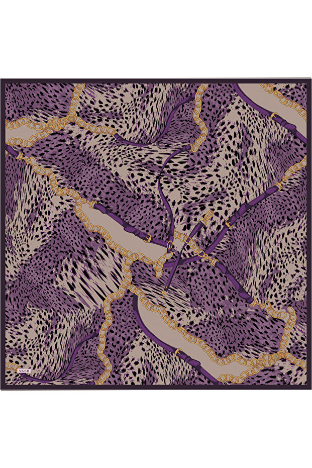 Purple 90X90 Silk Twill Scarf