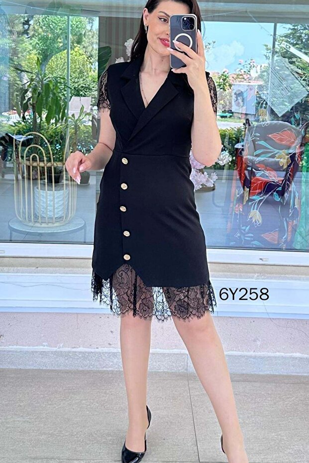 Lace Detailed Double Dress 6Y258 6Y258