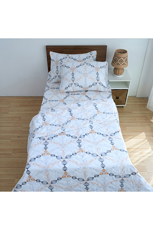 Single Honeycomb Patterned Multi-Purpose Bedspread 160*220 & +1 Pillowcase (Pique)