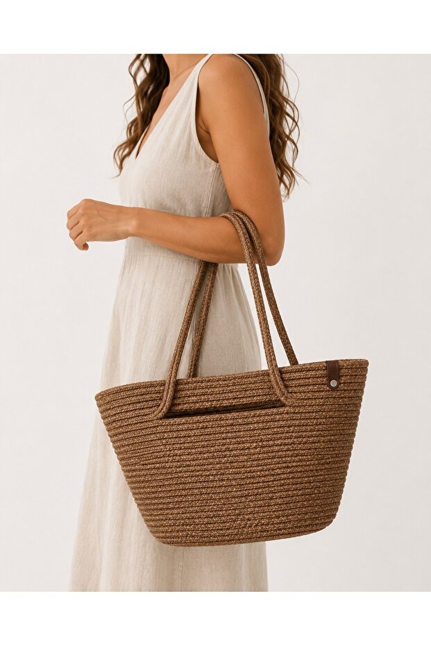 Straw Jute Women's Shoulder Bag, Beach Bag, Handmade Bag