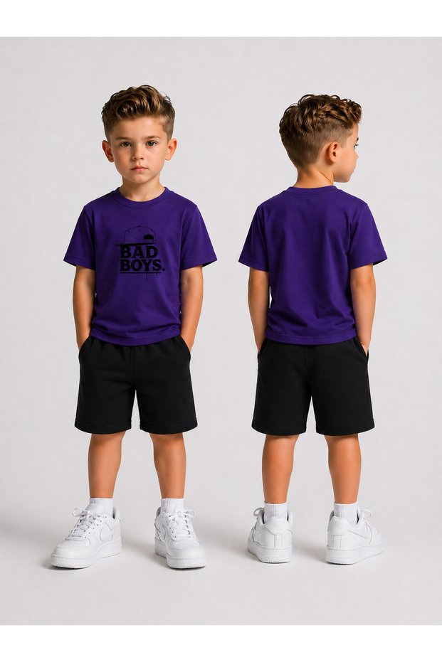 Children's Shorts Set for Boys (Shorts - T-Shirt) Printed Summer Sports Combination Comfortable Fit Set