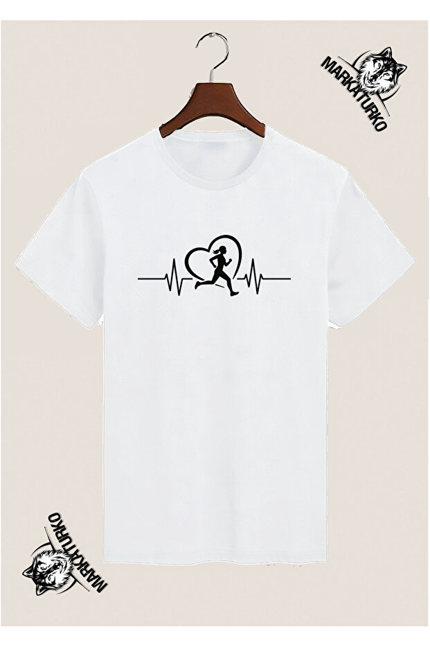 Runner Special Design Printed White T-Shirt