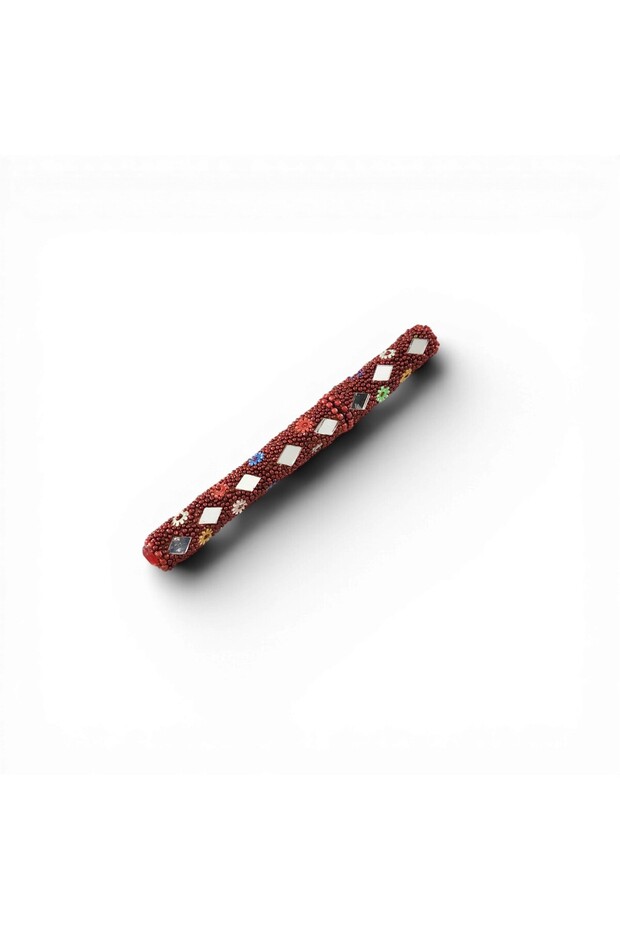 Beaded Mirrored India Pen Orange