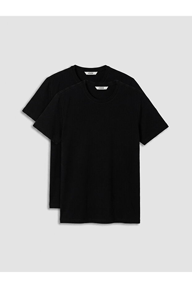 تي شيرت رجالي من Peak New Season Slim Fit Basic مرن، عبوة من قطعتين