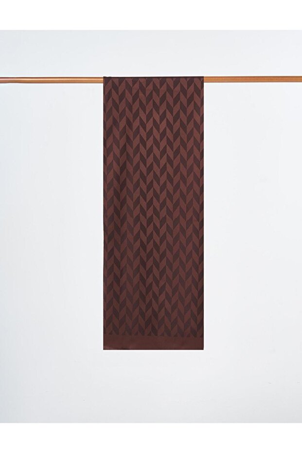 Herringbone Pattern Shawl Dark Brown - 1