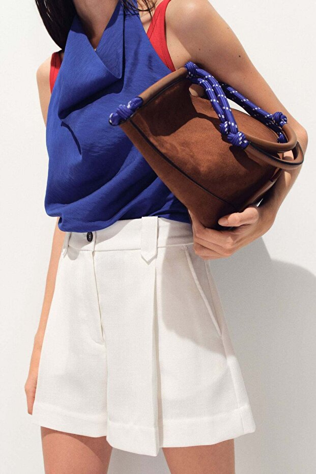 Pleat-front shorts