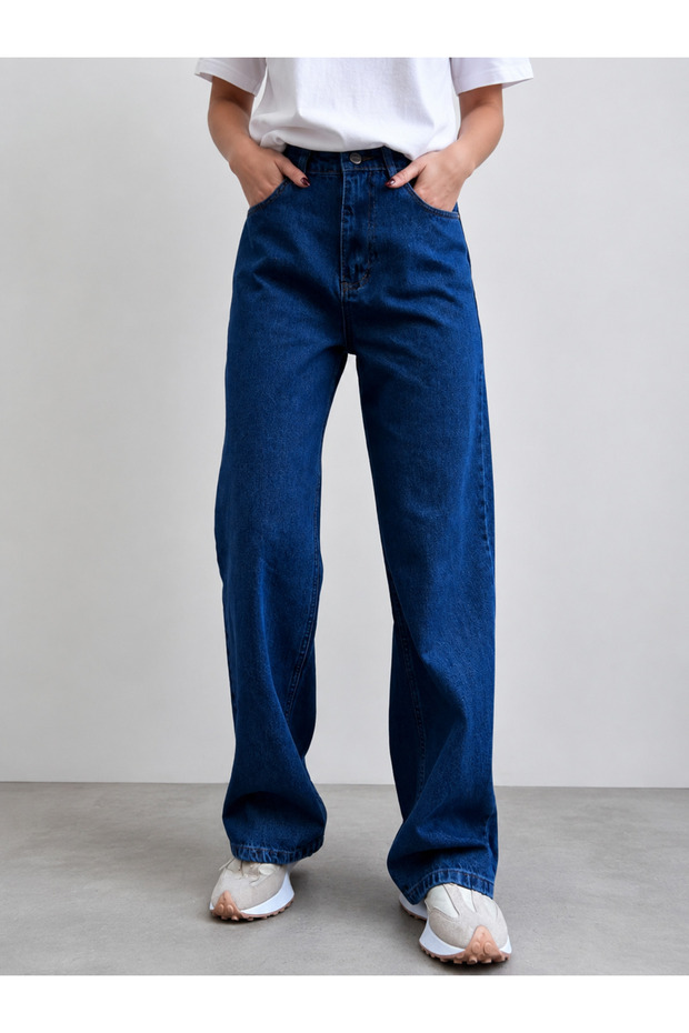 Unisex Royal Indigo Wide Leg Jean