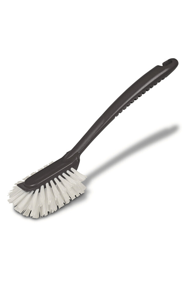 Grey Dish Brush – Ergonomic Kitchen Scrub Brush with Semi-Rigid Bristles with Hook Handle