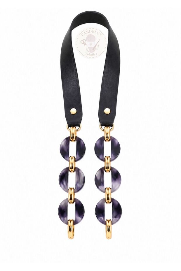Artificial Leather Acrylic Model Knitted Bag Handle and Leather Bag Handles - Length: 65 cm