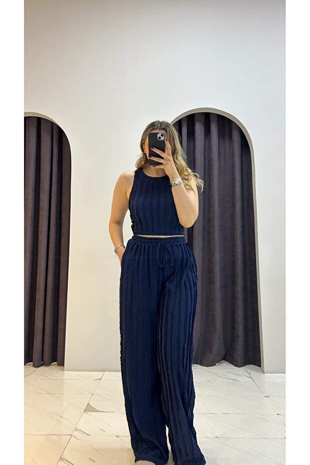 Ruffled Crop Pants Set