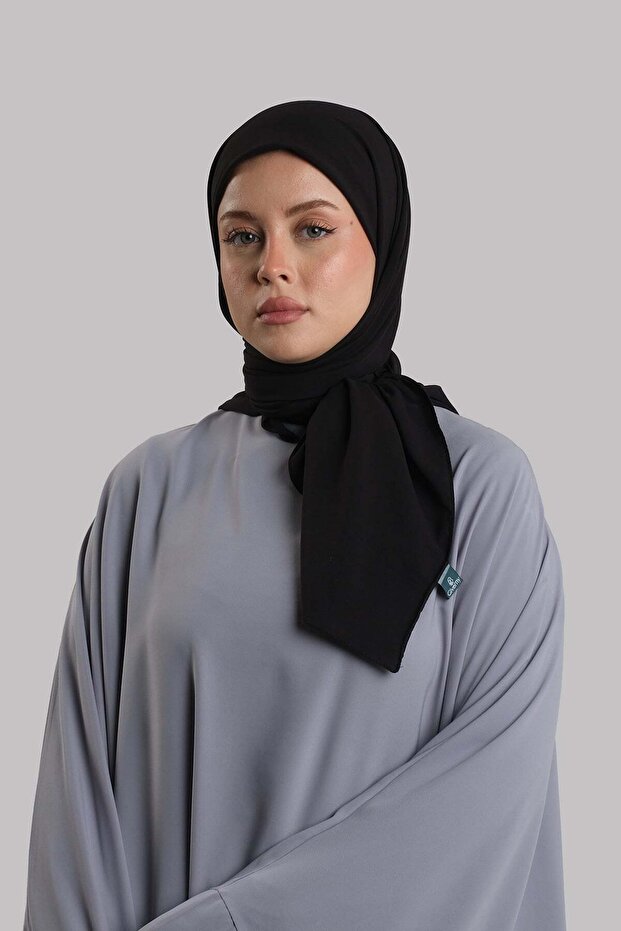 وشاح كلاسيكي أسود سادة مخيط على الطراز الإيطالي من قماش مريح 202209_01