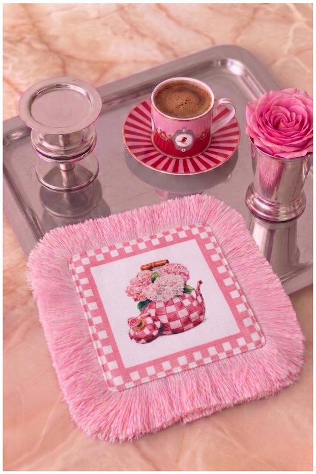 Coffee-Colored Fabric Presentation Napkin | Tasseled Presentation Napkin
