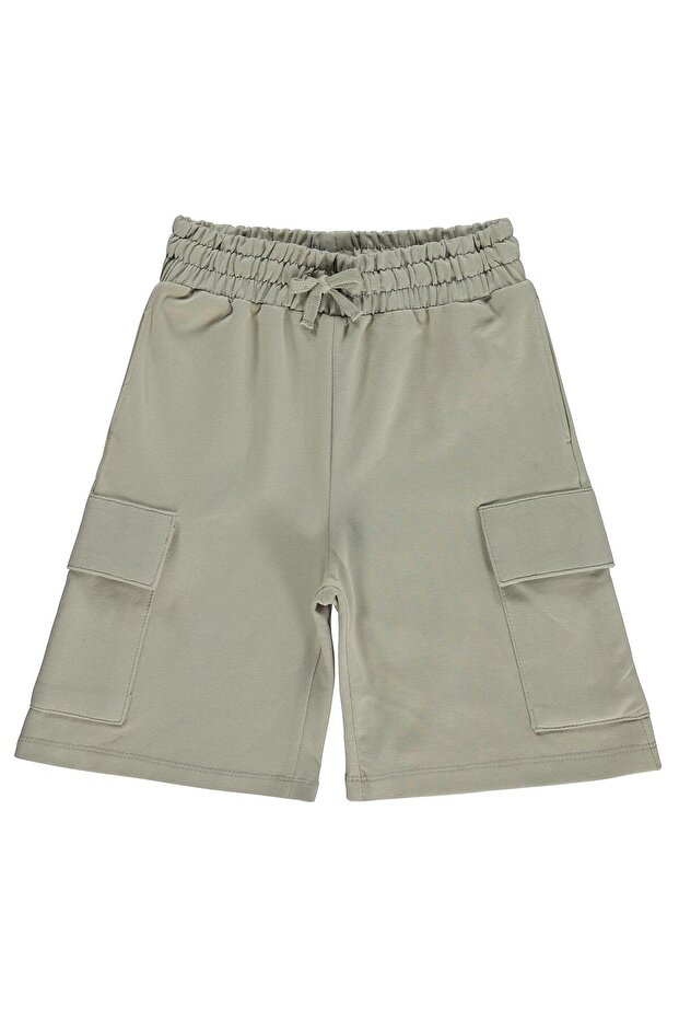 Basic Cargo Pocket Capri for 6-9 Years - Gray