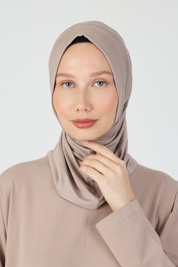 Women's Neck Cover with Glasses and Headphone Port, Sporty, Comfortable, 100% Cotton Combed Cotton Hijab Bonnet