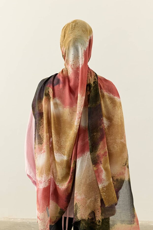 Marble Pattern Tencel Flow Shawl - 2