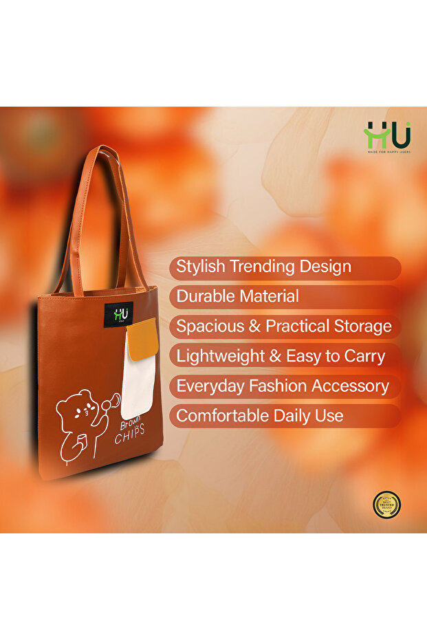 KEMTU Fashion Bag – Stylish Trendy Handbag with Durable Material for Daily Use, Shopping, Travel & Casual Outings - Brown