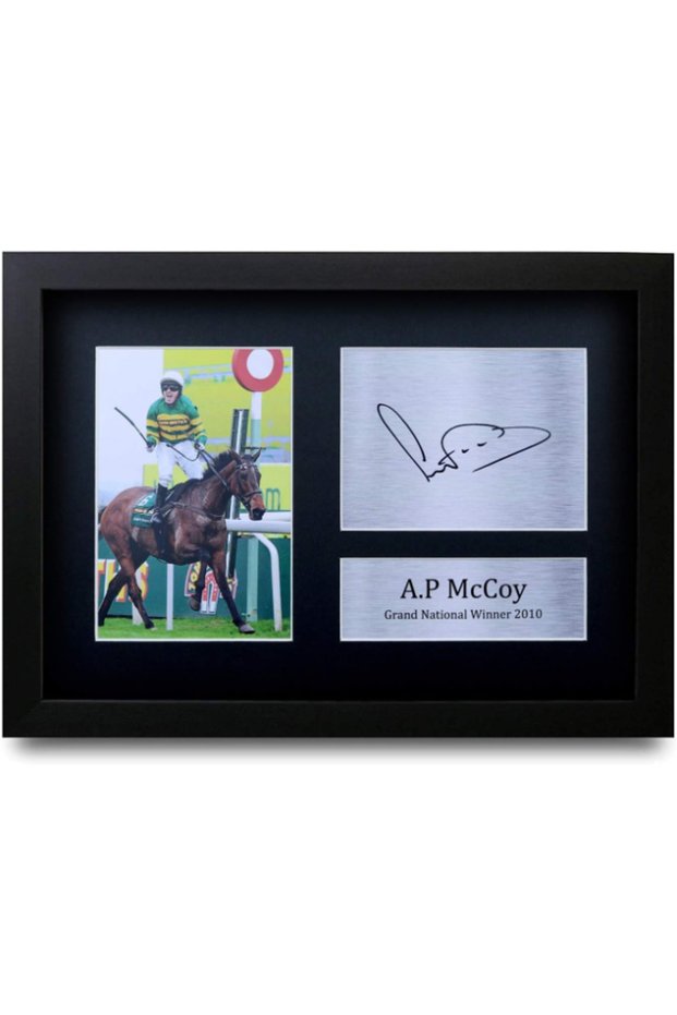 AP McCoy Gift Signed FRAMED A4 Printed Autograph Grand National Horse Racing Gifts Photo Display