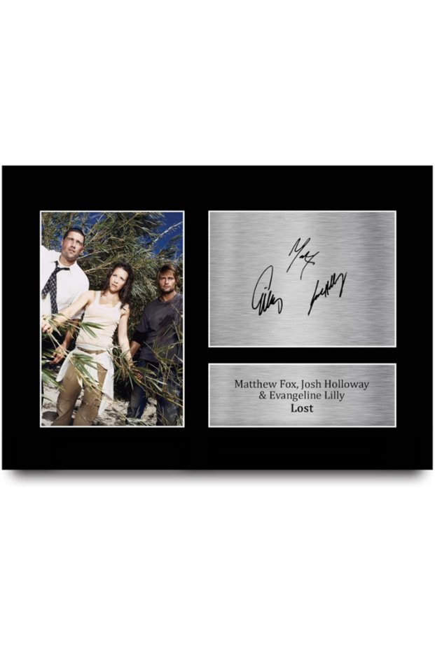 A4 Matthew Fox, Josh Holloway & Evangeline Lilly Lost Gifts Printed Signed Autograph Picture for TV Show Fans