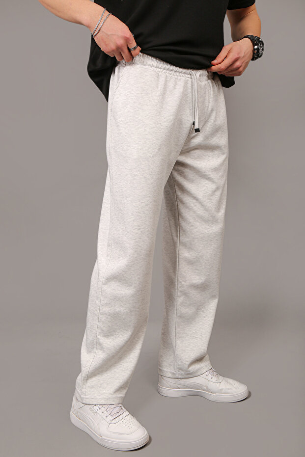 Men's Loose Fit Pique Fabric Wide Leg Sweatpants