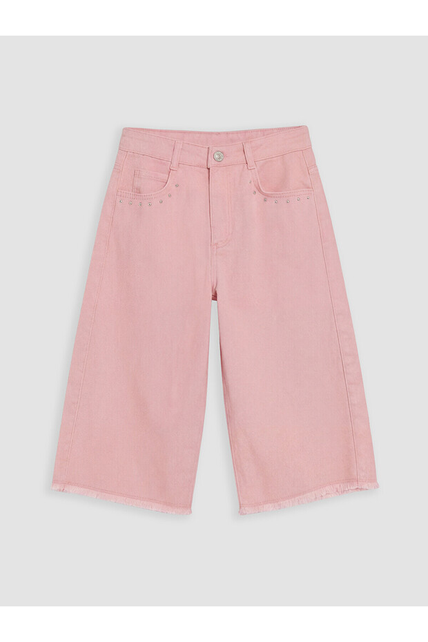 Two Mt Shop Quality Stoned Wide Leg Girls' Jean Shorts