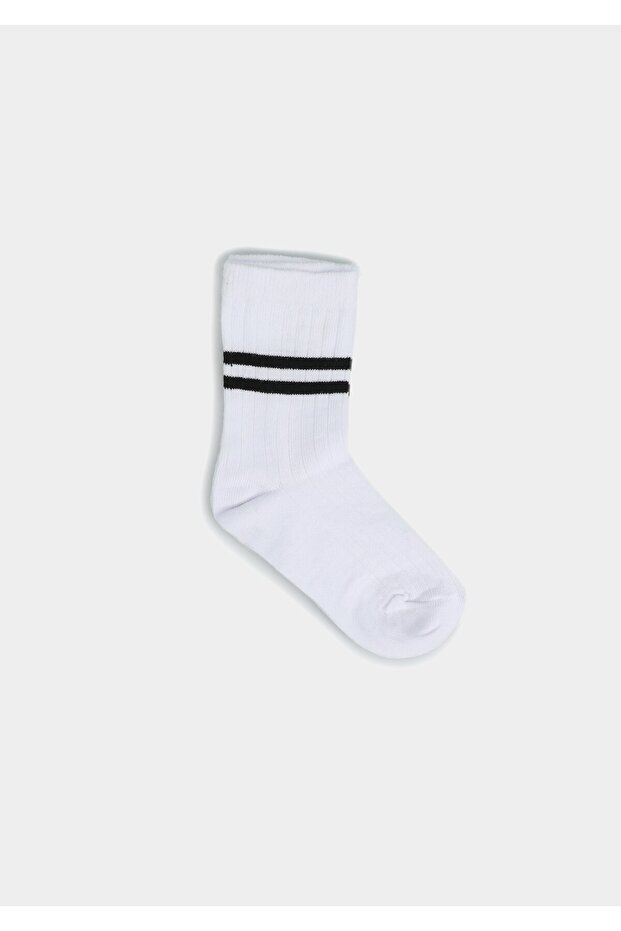 White Striped Socks White - 3