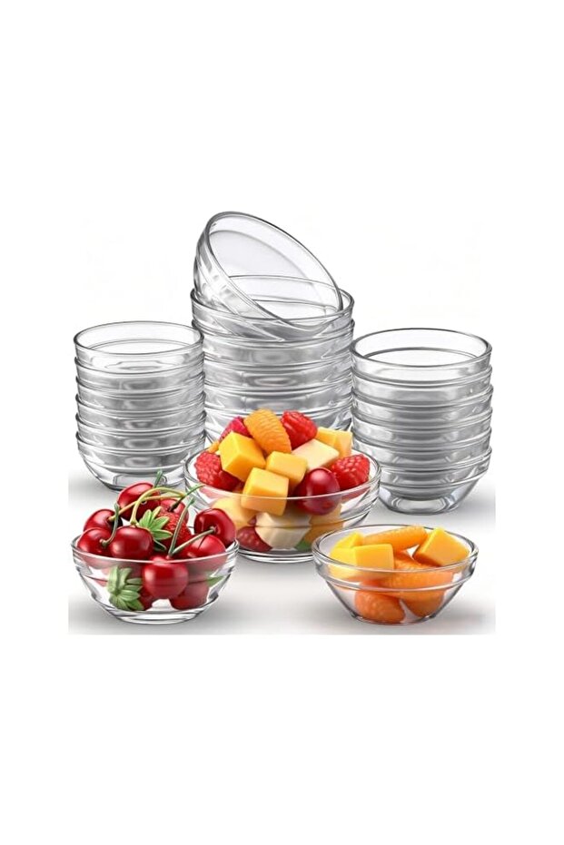 Glass Prep Bowl Set, Clear Stackable Kitchen Bowls for Salt